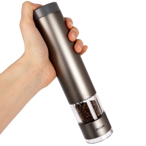 Młynek do mielenia pieprzu soli przypraw elektryczny automatyczny aluminiowy 22,5 cm Młynek do mielenia pieprzu soli przypraw elektryczny automatyczny aluminiowy 22,5 cm