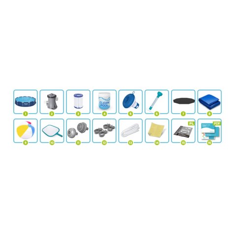 Basen ogrodowy stelażowy 366 x 76 cm zestaw 15w1 Bestway 56681 Basen ogrodowy stelażowy 366 x 76 cm zestaw 15w1 Bestway 56681