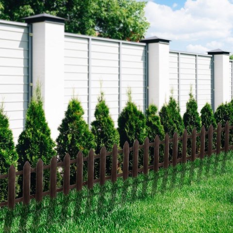 Palisada płotek ogrodowy brązowy border zestaw 10 szt. 30x30 cm Palisada płotek ogrodowy brązowy border zestaw 10 szt. 30x30 cm
