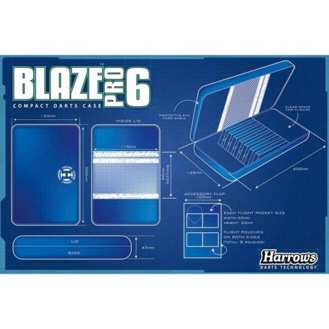 Pokrowiec na rzutki Harrows Blaze Pro 6 Case Pokrowiec na rzutki Harrows Blaze Pro 6 Case
