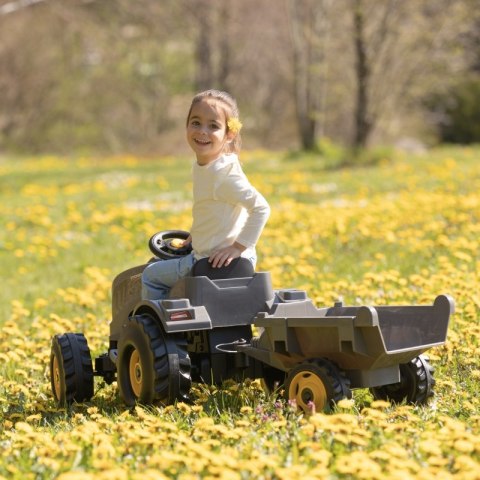 SMOBY Traktor XXL Szary na Pedały z Przyczepką SMOBY Traktor XXL Szary na Pedały z Przyczepką