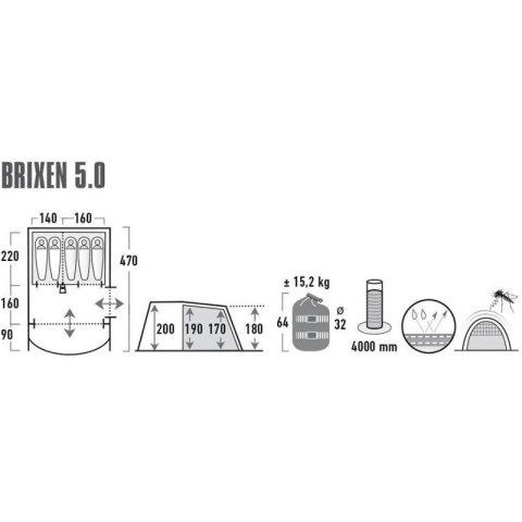Namiot High Peak Brixen 5.0 11816 Namiot High Peak Brixen 5.0 11816