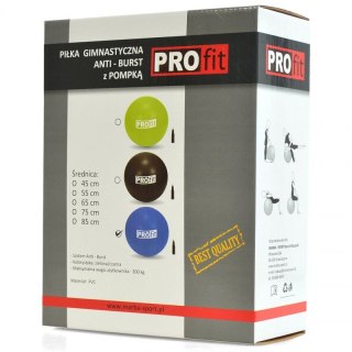 Piłka gimnastyczna PROfit 85cm niebieska z pompką DK2102