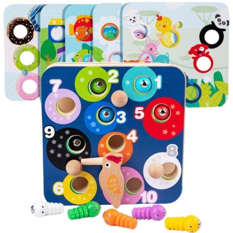 TOOKY TOY Drewniana Gra Zręcznościowa 2w1 Wyciągnij Robaczki dla Dzieci TOOKY TOY Drewniana Gra Zręcznościowa 2w1 Wyciągnij Robaczki dla Dzieci