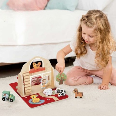 TOOKY TOY Drewniana Składana Farma w Walizce ze Zwierzątkami TOOKY TOY Drewniana Składana Farma w Walizce ze Zwierzątkami