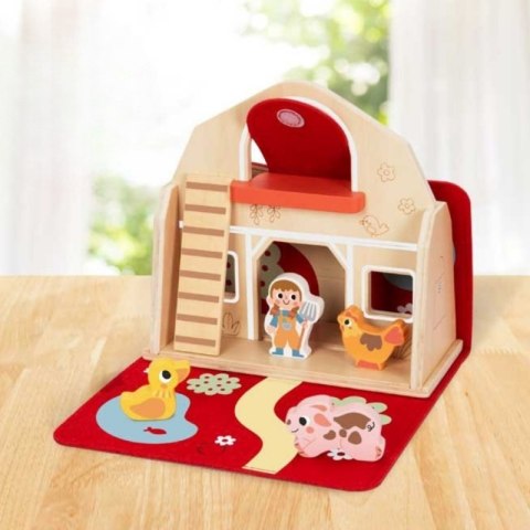 TOOKY TOY Drewniana Składana Farma w Walizce ze Zwierzątkami TOOKY TOY Drewniana Składana Farma w Walizce ze Zwierzątkami