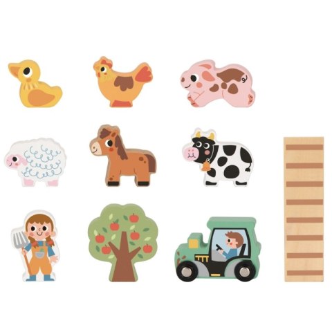 TOOKY TOY Drewniana Składana Farma w Walizce ze Zwierzątkami TOOKY TOY Drewniana Składana Farma w Walizce ze Zwierzątkami