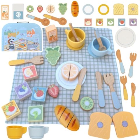 TOOKY TOY Zestaw Piknikowy Owoce do Krojenia Zestaw Śniadaniow TOOKY TOY Zestaw Piknikowy Owoce do Krojenia Zestaw Śniadaniow