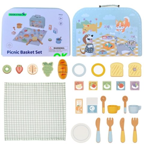 TOOKY TOY Zestaw Piknikowy Owoce do Krojenia Zestaw Śniadaniow TOOKY TOY Zestaw Piknikowy Owoce do Krojenia Zestaw Śniadaniow