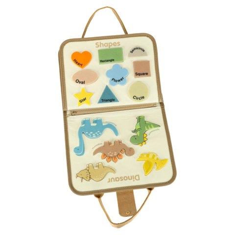 Tablica manipulacyjna sensoryczna montessori walizka dinozaury Tablica manipulacyjna sensoryczna montessori walizka dinozaury