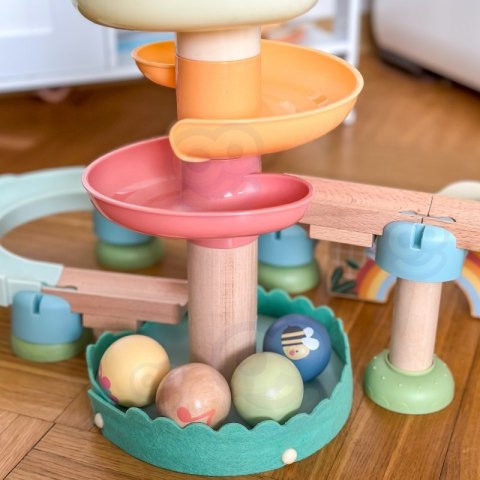 Tooky Toy Drewniany Muzyczny Tor Kulkowy Kulodrom 44 el. Pastelowe Tooky Toy Drewniany Muzyczny Tor Kulkowy Kulodrom 44 el. Pastelowe