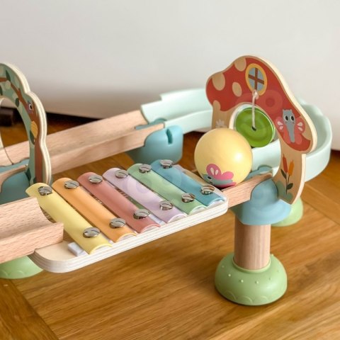 Tooky Toy Drewniany Muzyczny Tor Kulkowy Kulodrom 44 el. Pastelowe Tooky Toy Drewniany Muzyczny Tor Kulkowy Kulodrom 44 el. Pastelowe