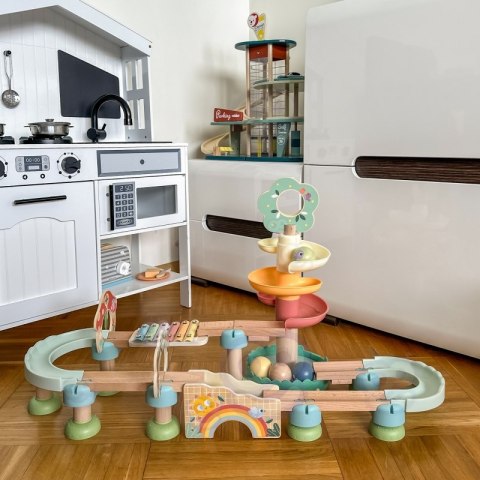 Tooky Toy Drewniany Muzyczny Tor Kulkowy Kulodrom 44 el. Pastelowe Tooky Toy Drewniany Muzyczny Tor Kulkowy Kulodrom 44 el. Pastelowe