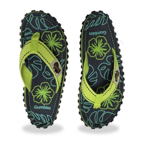Japonki Gumbies Islander Flip-Flops Lime Hibiscus GU-FFISL148 Japonki Gumbies Islander Flip-Flops Lime Hibiscus GU-FFISL148