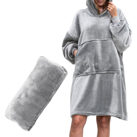 Bluzair Bluza Koc Oversize Polska Jasny Szary 4w1 Bluzair Bluza Koc Oversize Polska Jasny Szary 4w1