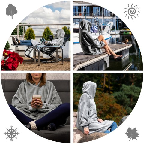 Bluzair Bluza Koc Oversize Polska Jasny Szary 4w1 Bluzair Bluza Koc Oversize Polska Jasny Szary 4w1