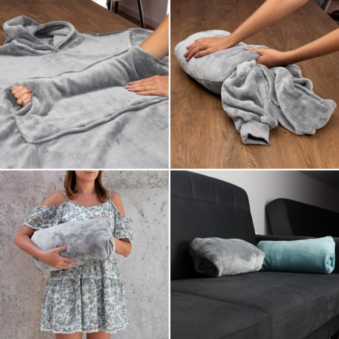 Bluzair Bluza Koc Oversize Polska Jasny Szary 4w1 Bluzair Bluza Koc Oversize Polska Jasny Szary 4w1