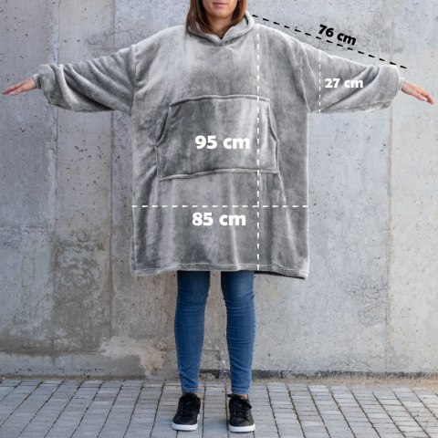 Bluzair Bluza Koc Oversize Polska Jasny Szary 4w1 Bluzair Bluza Koc Oversize Polska Jasny Szary 4w1