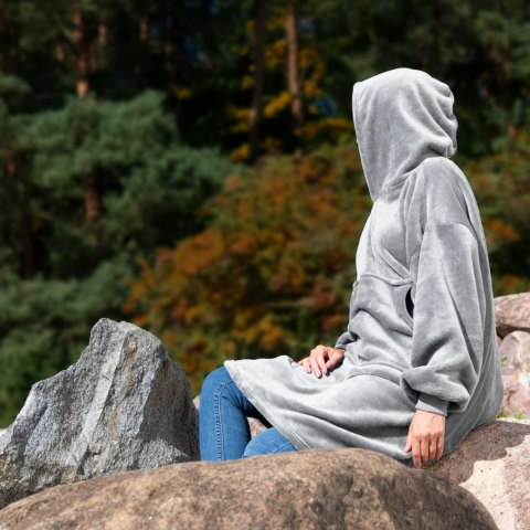 Bluzair Bluza Koc Oversize Polska Jasny Szary 4w1 Bluzair Bluza Koc Oversize Polska Jasny Szary 4w1
