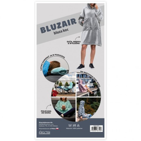 Bluzair Bluza Koc Oversize Polska Jasny Szary 4w1 Bluzair Bluza Koc Oversize Polska Jasny Szary 4w1