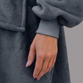 Bluzair Bluza Koc Oversize z Kapturem Polska Szary