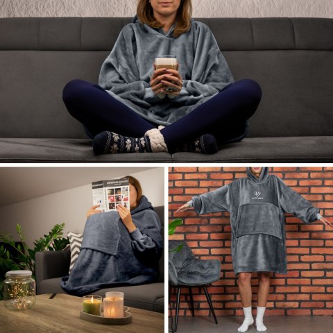 Bluzair SUPER MAMA - Bluza koc - Szary - prezent dla mamy - dzień matki Bluzair SUPER MAMA - Bluza koc - Szary - prezent dla mamy - dzień matki