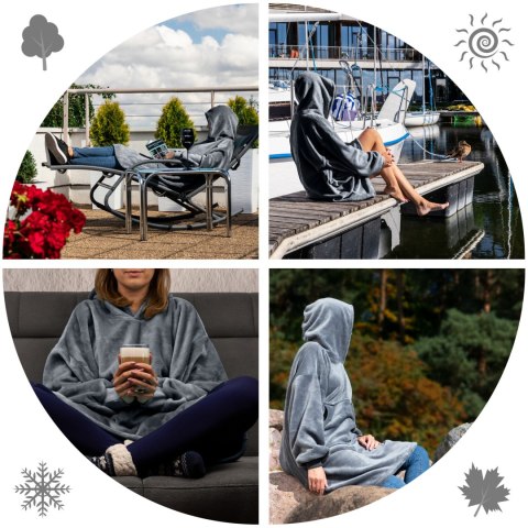 Bluzair SUPER MAMA - Bluza koc - Szary - prezent dla mamy - dzień matki Bluzair SUPER MAMA - Bluza koc - Szary - prezent dla mamy - dzień matki