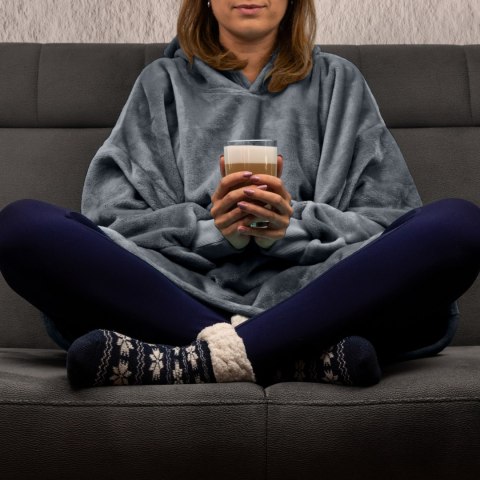 Bluzair SUPER MAMA - Bluza koc - Szary - prezent dla mamy - dzień matki Bluzair SUPER MAMA - Bluza koc - Szary - prezent dla mamy - dzień matki