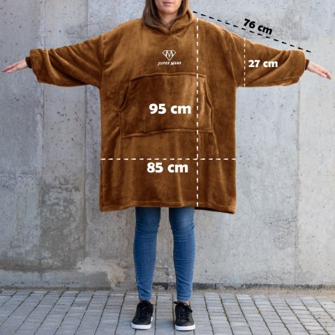 Bluzair SUPER MAMA - Bluza koc - Toffee - prezent dla mamy - dzień matki Bluzair SUPER MAMA - Bluza koc - Toffee - prezent dla mamy - dzień matki