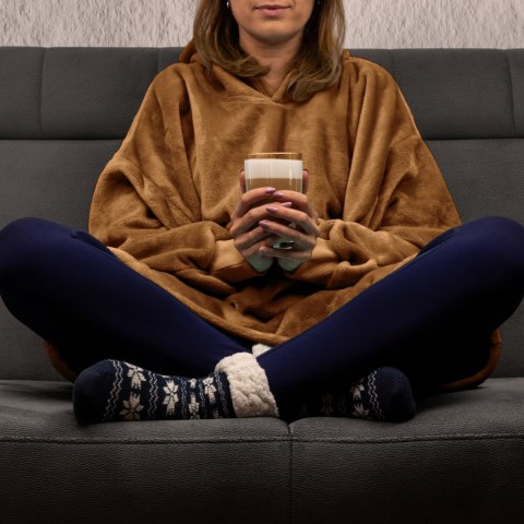 Bluzair SUPER MAMA - Bluza koc - Toffee - prezent dla mamy - dzień matki Bluzair SUPER MAMA - Bluza koc - Toffee - prezent dla mamy - dzień matki