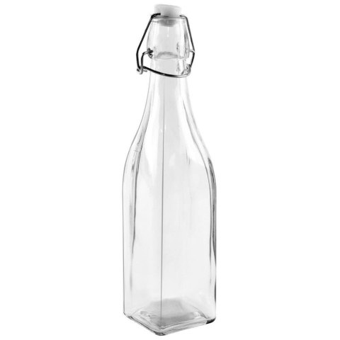 Butelka szklana kwadratowa na alkohol wino nalewkę likier syrop z korkiem klipsem 0,53 l Butelka szklana kwadratowa na alkohol wino nalewkę likier syrop z korkiem klipsem 0,53 l