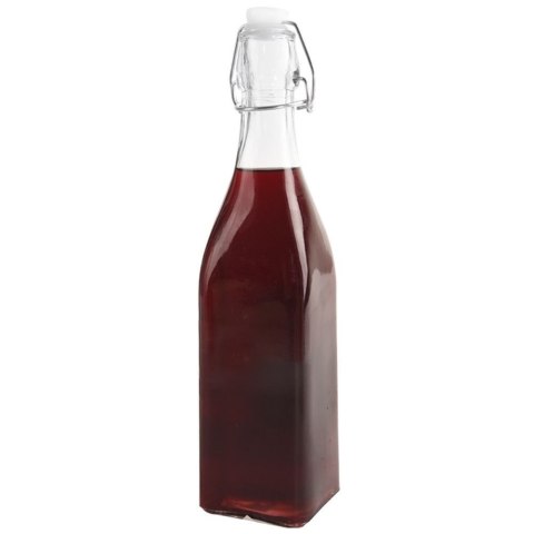 Butelka szklana kwadratowa na alkohol wino nalewkę likier syrop z korkiem klipsem 0,53 l Butelka szklana kwadratowa na alkohol wino nalewkę likier syrop z korkiem klipsem 0,53 l