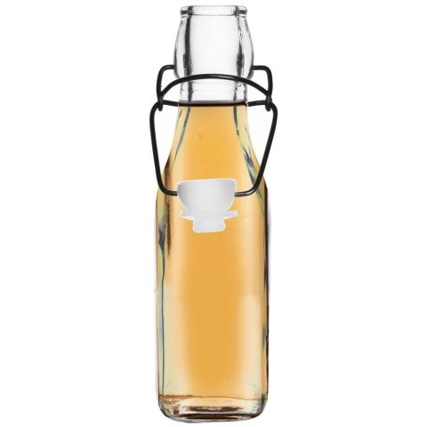 Butelka szklana kwadratowa z klipsem korkiem na oliwę alkohol syrop 0,29 l Butelka szklana kwadratowa z klipsem korkiem na oliwę alkohol syrop 0,29 l