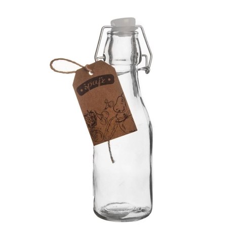 Butelka szklana kwadratowa z klipsem korkiem na oliwę alkohol syrop 0,29 l Butelka szklana kwadratowa z klipsem korkiem na oliwę alkohol syrop 0,29 l