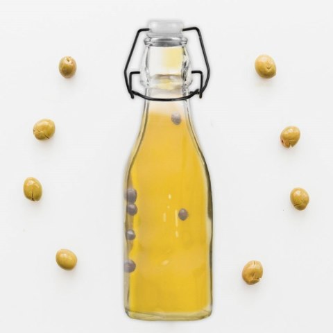 Butelka szklana kwadratowa z klipsem korkiem na oliwę alkohol syrop 0,29 l Butelka szklana kwadratowa z klipsem korkiem na oliwę alkohol syrop 0,29 l