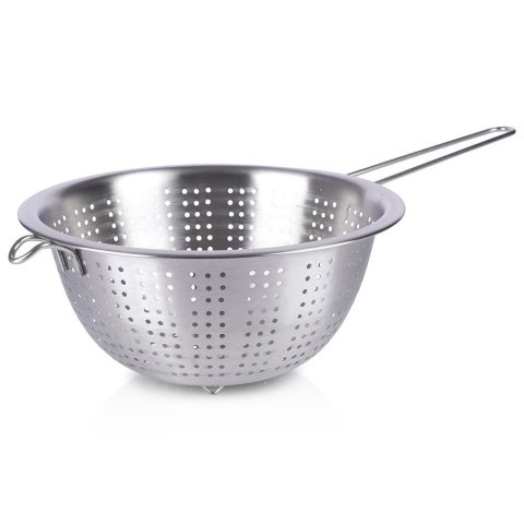Cedzak kuchenny durszlak stalowy sitko miska ociekacz z uchwytem okrągły 24 cm Cedzak kuchenny durszlak stalowy sitko miska ociekacz z uchwytem okrągły 24 cm