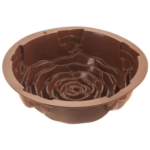 Forma do babki silikonowa róża brązowa SILLINIE 25 cm Forma do babki silikonowa róża brązowa SILLINIE 25 cm