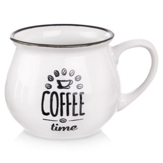 Kubek ceramiczny z uchem do kawy herbaty biały 320 ml