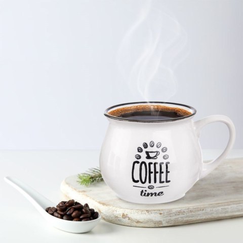 Kubek ceramiczny z uchem do kawy herbaty biały 320 ml Kubek ceramiczny z uchem do kawy herbaty biały 320 ml