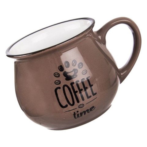 Kubek ceramiczny z uchem do kawy herbaty brązowy 320 ml Kubek ceramiczny z uchem do kawy herbaty brązowy 320 ml