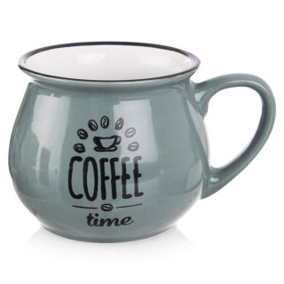 Kubek ceramiczny z uchem do kawy herbaty szary 320 ml