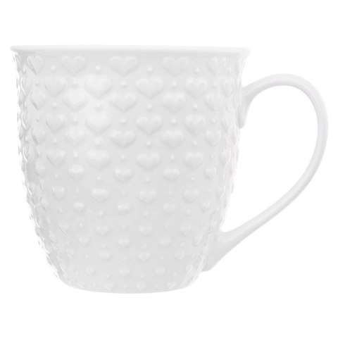 Kubek ceramiczny z uchem do picia kawy herbaty napojów serca biały 580 ml Kubek ceramiczny z uchem do picia kawy herbaty napojów serca biały 580 ml