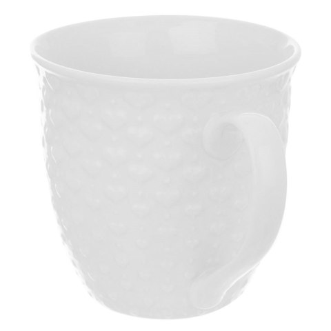 Kubek ceramiczny z uchem do picia kawy herbaty napojów serca biały 580 ml Kubek ceramiczny z uchem do picia kawy herbaty napojów serca biały 580 ml