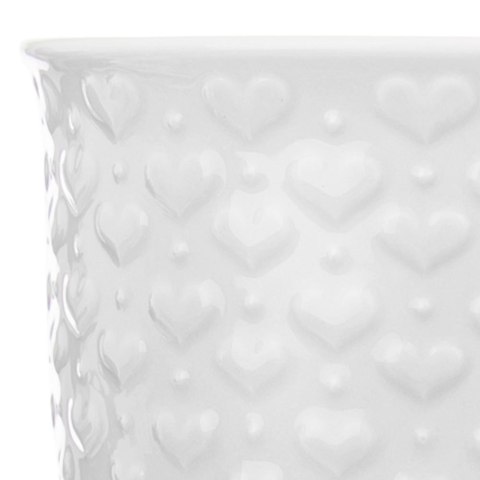 Kubek ceramiczny z uchem do picia kawy herbaty napojów serca biały 580 ml Kubek ceramiczny z uchem do picia kawy herbaty napojów serca biały 580 ml