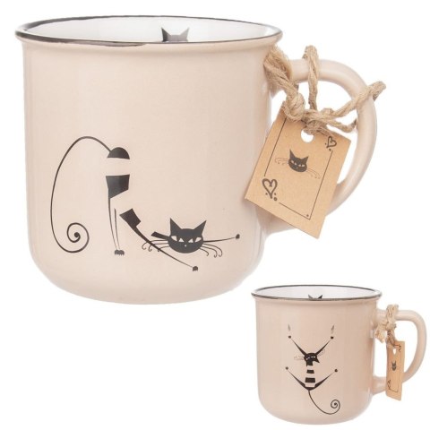 Kubek ceramiczny z uchem kot 350 ml Kubek ceramiczny z uchem kot 350 ml