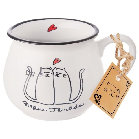 Kubek ceramiczny z uchem koty kotki do picia kawy herbaty 300 ml Kubek ceramiczny z uchem koty kotki do picia kawy herbaty 300 ml