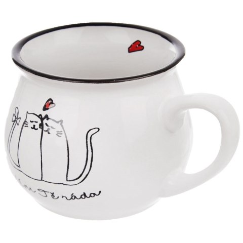 Kubek ceramiczny z uchem koty kotki do picia kawy herbaty 300 ml Kubek ceramiczny z uchem koty kotki do picia kawy herbaty 300 ml