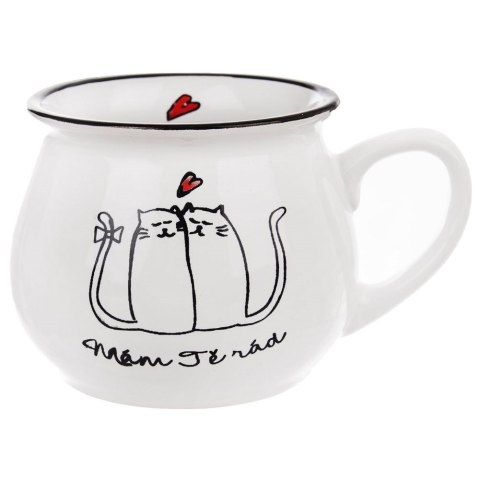 Kubek ceramiczny z uchem koty kotki do picia kawy herbaty 300 ml Kubek ceramiczny z uchem koty kotki do picia kawy herbaty 300 ml