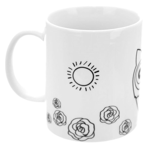 Kubek do malowania z farbkami porcelanowy sowa 330 ml Kubek do malowania z farbkami porcelanowy sowa 330 ml