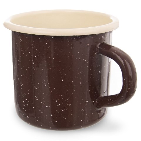 Kubek emaliowany garnuszek retro 0,4 l 8 cm brązowy Kubek emaliowany garnuszek retro 0,4 l 8 cm brązowy